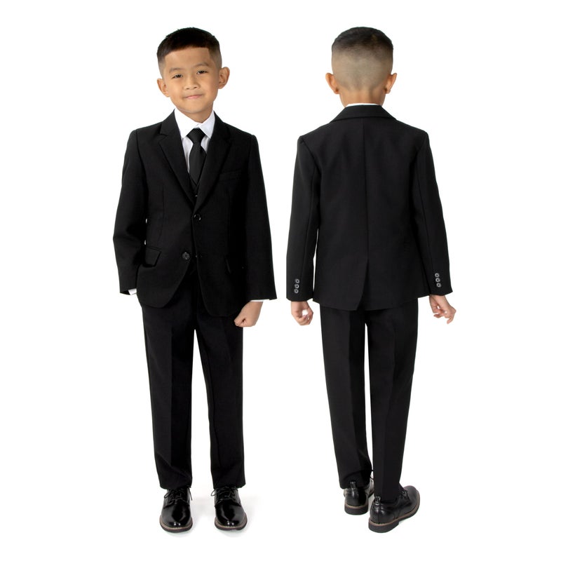 Spring Notion Big Boys' Modern Fit Black Suit Set 10 - Image 2